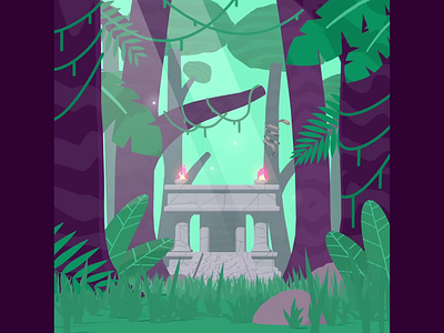 Jungle Woodkids - Ping Pong Club #9 after effects animation art direction cinema 4d gif illustration jungle amazonia temple koroks motion design vines zelda breath