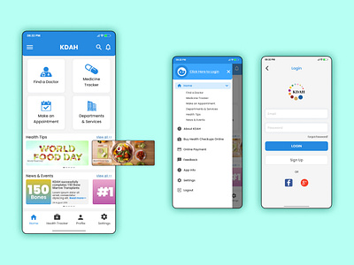 KDAH App Redesign app design figma icon illustrator minimal nirav niravjoshi ui ux vector