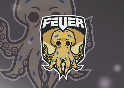 FEVER Octopus branding design esport logo flat game illustration illustrator logo minimal vector