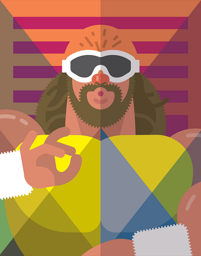 Macho Man 80s character design illustration jim randy savage slim wrestling
