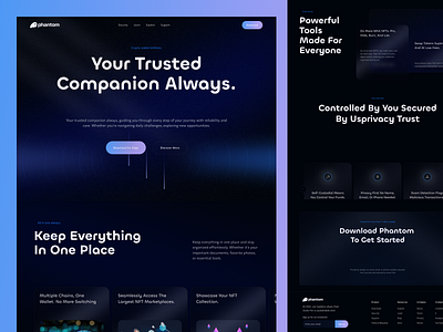 Crypto Wallet Landing page banking blockchain app card coin crypto landing page crypto swap cryptocurrency fintech ico landing page payments phantom solana startup swap token ui ux wallet web3 website