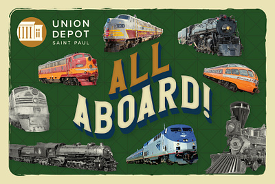 All Aboard all aboard postcard retro saint paul st. paul train train station trains travel vintage vintage postcard