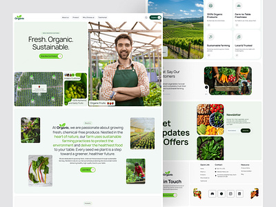 Organic Farm UI Website Landing Page Design agriculture best website design farm landing page modern organic redesign ui web website