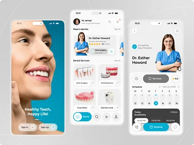 Dental Care - Medical Mobile App android app application checkup dental dental care app design diet app doctor doctor booking app health health app health tracker healthcare healthcaretech medical mobile app tooth ui design virtual care