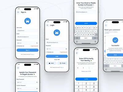 Sign In & Sign Up UI change password clean confirm password create account design forget password input field log in log out login page mobile app muslim app register registration sig in sing up ui website design white mode