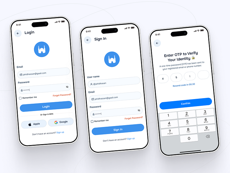 Sign In & Sign Up UI by Md Jahid Hasan on Dribbble
