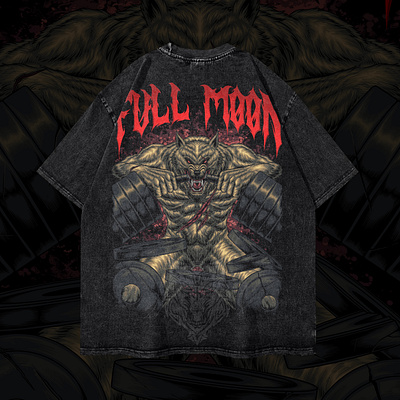 FULL MOON animal apparel apparel design art artwork branding dark art design graphic design illustration logo merchandise t shirt
