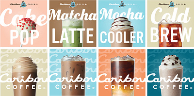 Caribou Social Posts coffee iced coffee latte pop art post social media