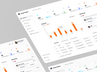 Barber Shop Admin Panel admin panel appointmentscheduler barberadmin barberdashboard barbershopadmin beautysalondashboard branding clientbooking graph haircaredashboard haircutadmin kpis minimal salonmanagement stylistmanagement table tapas das top menu trend webapp