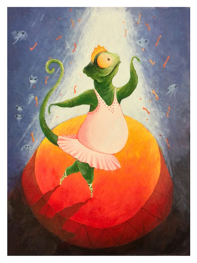 Dancing Lizard animal illustration dancing illustration illustration art lizard stage storytelling