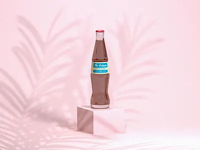 The Octane Soda 3d bottle bottle label cinema cinema 4d cinema4d clean corporate flat glass label octane octanerender pastel photography product shadow