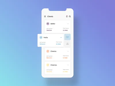 Client list concept client concept creative design experience friendly interface list minimal mobile mobile app mobile design mobile ui modern simple ui user interface ux