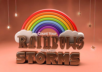 Rainbows & Storms 3drender 3dtype c4d c4dart cinema4d render type art typeillustration typo typogaphy typographic