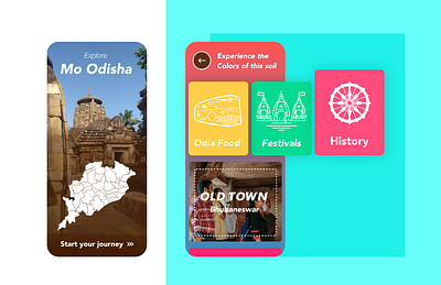 Mo Odisha - Explore Odisha android app apple application bhubaneswar city design explore festival food history illustration ios journey odia odisha travel vector web website