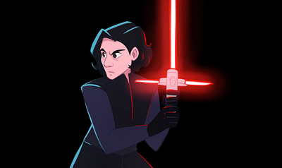 Ben Solo animation ben solo character design digital drawing drawing fanart flat graphic design illustration kylo ren star wars