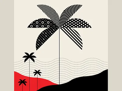 Desert Session abstract design black desert design geometric graphicdesign illustration minimalist palm trees red trees trufcreative vector
