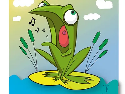 cartooncharacter (singing Frog) cartoonart characterdesign illustration vector