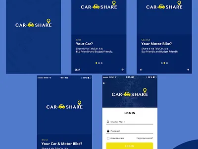 Mobile App - Car Sharing app bootstrap bootstrap 4 design flat graphic icon logo photoshop ui ux web website
