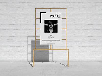 Elegant Wooden Stand Poster Mockup Free branding download font frame free free mockup freebie identity logo mock up mockup mockup free mockup psd mockups poster mockup poster mockup free print psd stationery template