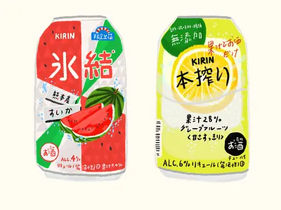 KIRIN Chuhai - fruity alcohol drink beer can beerillustration design illustration kirin logo