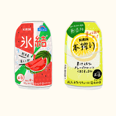 KIRIN Chuhai - fruity alcohol drink beer can beerillustration design illustration kirin logo