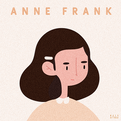 ANNE FRANK branding design doodle girl illustration illustrator logo ui vector wacom