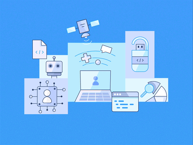 Open Data 2d animation after effects icon illustration motion graphics