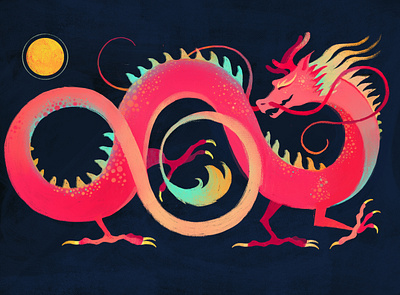 Noodle art digital dragon fantasy illustration illustration art