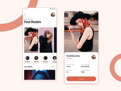 Find Models App app design fashion fashion app find interface layout mobile models models agency photo photographer photography ui ui design ux