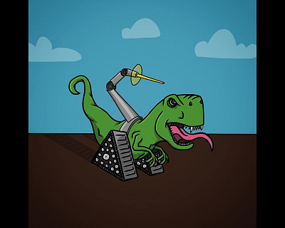 Future-Rex handdrawn illustration vector