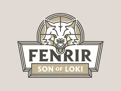 Fenrir flat geometery geometry illustration norse simple thicklines viking