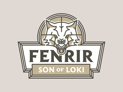 Fenrir flat geometery geometry illustration norse simple thicklines viking