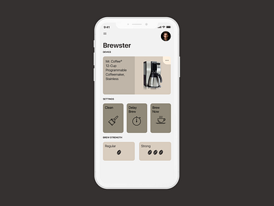 Daily UI 007 Settings cards coffee dailyui grid hamburger menu ionicons ios thenounproject uifaces