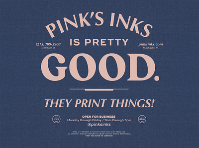 Pinks Inks Shop Shirt apparel badge ink lettering lockup oldschool philadelphia print retro retro design screenprint shirt type typogaphy