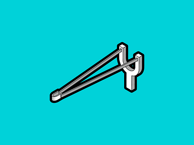 SLING halftone illustration inktober inktober2019 sling slingshot vector
