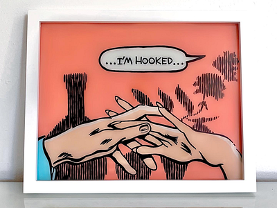 I’m Hooked sign sign painter vintage comics