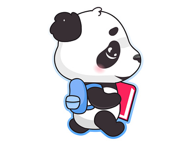 Good day for cute panda animal anime asia baby cartoon children cute design eating illustration kawaii kids kids art kids design learning panda print school stickers