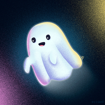 Inktober Day 22 - Ghost colors illustration illustration art inktober inktober2019 inktoberday22 photoshop