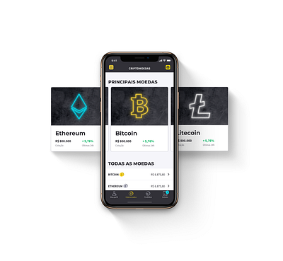 Making Bitcoin easy – once and for all 80s app bitcoin buy cards crypto device easy exchange friendly interface invest mobile mockup react native sell trading ui ux ux design