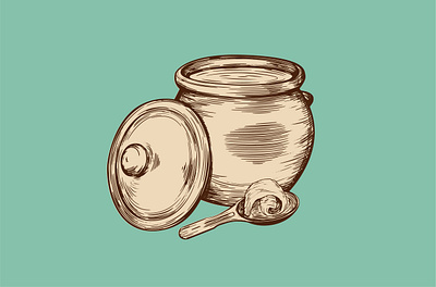 Oil pot illustration painting vector