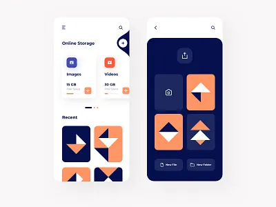 Cloud Storage App abstract app art branding cloud flat illustration ios minimal mobile storage ui ux vector