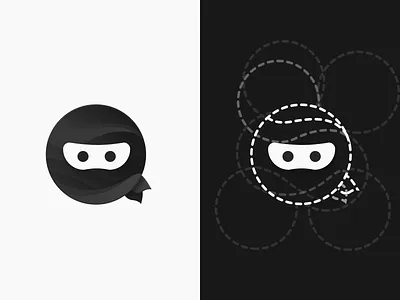 iOS Ninja Logo Design design golden ratio icon icon pack icons illustration ios ios ninja logo ninja product product icon typography vector