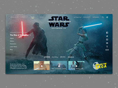 #1.1 Shots for Practice | Star Wars: The Rise of Skywalker branding design icon illustration landing page logo minimal movie movies redesign sketch star wars the rise of skywalker typography ui ux vector web website