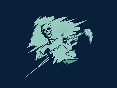 Skeleton beer design drinks illustration skeleton skull