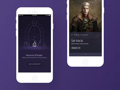 Pathfinder Character App app app design design illustraion mobile app product design ui ui design ux design