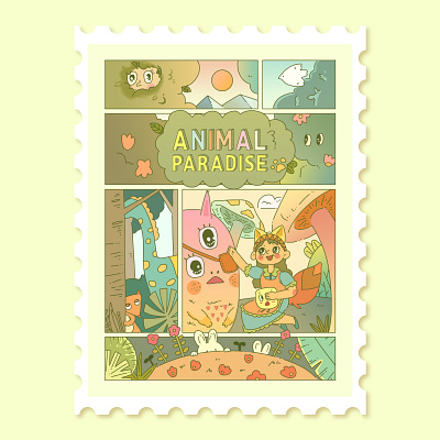 animal paradise design illustration