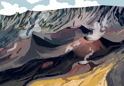 Volcano Park background design color concept art digital art editorial illustration environment environment design illustration narrative visual development