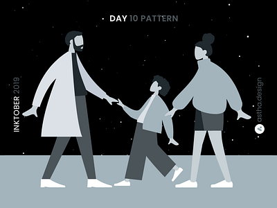 Inktober Day 10 Pattern adobe xd aftereffects animation art artwork blackandwhite day10 design humanfigures humans illustration ink inking inktober inktober2019 pattern photoshop stars typography