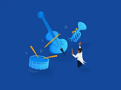 Orchestra concert conductor drum instruments maestro orchestra trumpet violin