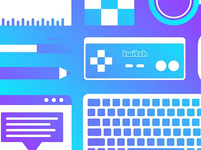 Twitch Essentials controller essentials game geometry gradient icon illustration simple streamer twitch twitch.tv vector